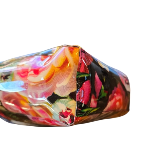 Ted Baker London Oicon Oil Painting Black Floral Multicolor Vinyl Tote Bag - Picture 7 of 12